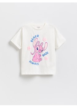 Reserved - T-shirt Lilo i Stitch - złamana biel ze sklepu Reserved w kategorii Bluzki dziewczęce - zdjęcie 180405624