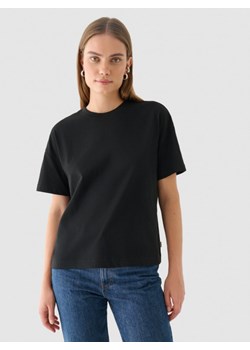 Damski t-shirt basic Outhorn OTHWAW24TTSHF2140 - czarny ze sklepu Sportstylestory.com w kategorii Bluzki damskie - zdjęcie 180408191