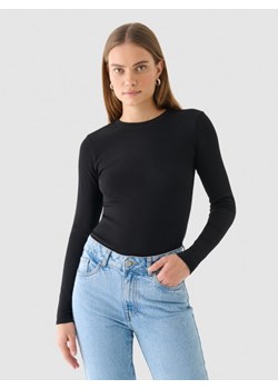 Damski longsleeve Outhorn OTHWAW24TLONF412 - czarny ze sklepu Sportstylestory.com w kategorii Bluzki damskie - zdjęcie 180408222