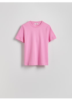 Reserved - T-shirt regular z merceryzowanej bawełny - pastelowy róż ze sklepu Reserved w kategorii Bluzki damskie - zdjęcie 180410412