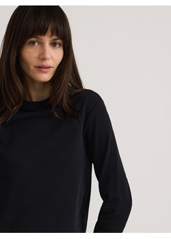 Reserved - Longsleeve z merceryzowanej bawełny - czarny ze sklepu Reserved w kategorii Bluzki damskie - zdjęcie 180410860