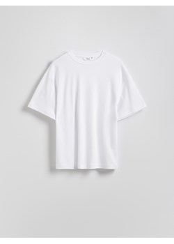 Reserved - T-shirt oversize z merceryzowanej bawełny - biały ze sklepu Reserved w kategorii Bluzki damskie - zdjęcie 180410903