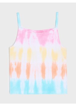 Sinsay - Prążkowana koszulka tie-dye na ramiączkach - wielobarwny ze sklepu Sinsay w kategorii Bluzki dziewczęce - zdjęcie 180413643