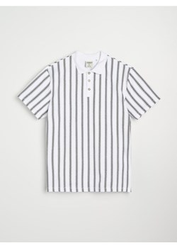 Sinsay - Bawełniana koszulka polo w paski - kremowy ze sklepu Sinsay w kategorii T-shirty męskie - zdjęcie 180413781