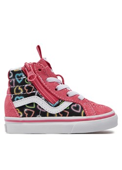 Tenisówki Vans Sk8-Hi Reissue Side Zip VN0007Q3BIY1 Różowy ze sklepu eobuwie.pl w kategorii Trampki dziecięce - zdjęcie 180418923