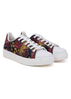 Goby Skórzane sneakersy w kolorze biało-czarno-czerwonym ze sklepu Limango Polska w kategorii Trampki damskie - zdjęcie 180419882