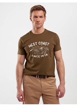 Koszulka męska z nadrukiem khaki Reddrez 303 ze sklepu Big Star w kategorii T-shirty męskie - zdjęcie 180426852
