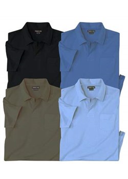 Zestaw 4 jednolitych polo z krótkim rękawem z dzianiny ze sklepu Atlas For Men w kategorii T-shirty męskie - zdjęcie 180427194