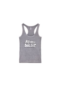 Cropp - Prążkowany T-shirt na ramiączkach z napisem - jasny szary ze sklepu Cropp w kategorii Bluzki damskie - zdjęcie 180427461