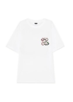 Cropp - Biała koszulka z motywem węży - biały ze sklepu Cropp w kategorii T-shirty męskie - zdjęcie 180429960