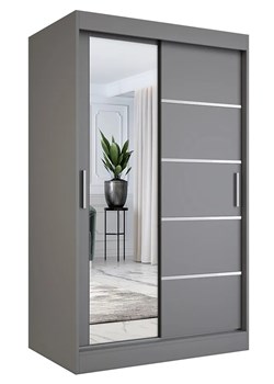 Antracytowa szafa przesuwna 120 cm Piloss 4X ze sklepu Edinos.pl w kategorii Szafy - zdjęcie 180432220