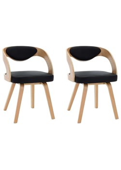 Gięte czarne krzesła z ekoskóry S1-H77 - id: 50271 - marki Elior - 180432254 Gięte czarne krzesła z ekoskóry S1-H77 ze sklepu Edinos.pl w kategorii Dom - zdjęcie 180432254