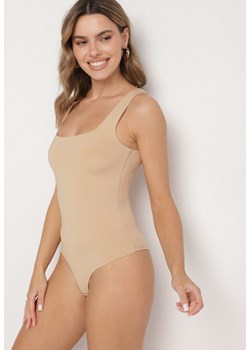 Beżowe Body Hyrmime ze sklepu born2be.pl w kategorii Body damskie - zdjęcie 180432443