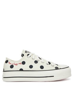 Converse Trampki Chuck Taylor All Star Lift Platform Polka Dots A10689C Beżowy ze sklepu MODIVO w kategorii Trampki damskie - zdjęcie 180434072