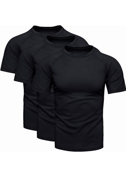 3-pak męski t-shirt sportowy czarny Recea ze sklepu Recea.pl w kategorii T-shirty męskie - zdjęcie 180436203