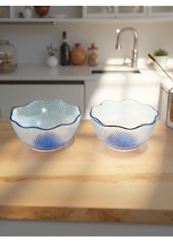 Sinsay - Ozdobne salaterki z ryflowaniem 2 pack - błękitny ze sklepu Sinsay w kategorii Miski - zdjęcie 180437031