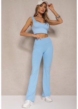 Niebieskie Legginsy Dzwony High Waist Orruvana ze sklepu renee.pl w kategorii Spodnie damskie - zdjęcie 180438350