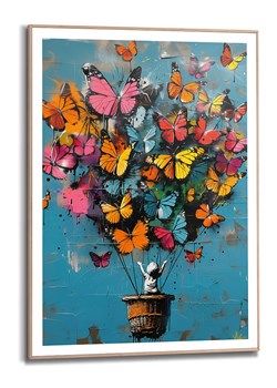 Orangewallz Druk artystyczny &quot;Balloon Rising&quot; w ramce - 50 x 70 cm ze sklepu Limango Polska w kategorii Obrazy - zdjęcie 180439870