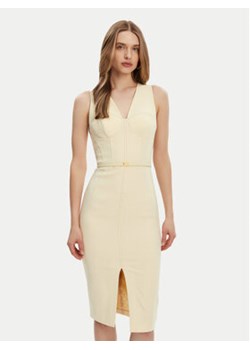 Elisabetta Franchi Sukienka koktajlowa AB-706-51E2-DC7 Żółty Slim Fit ze sklepu MODIVO w kategorii Sukienki - zdjęcie 180440222