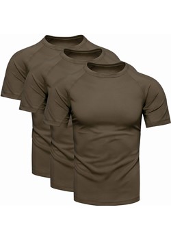 3-pak męski t-shirt khaki Recea ze sklepu Recea.pl w kategorii T-shirty męskie - zdjęcie 180441204
