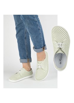 BAREFOOT Damskie minimalistyczne ażurowe 1288POL zielone ze sklepu butyolivier w kategorii Półbuty damskie - zdjęcie 180441764