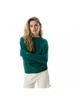 Damska bluza dresowa nierozpinana bez kaptura Champion Legacy Crewneck Sweatshirt - zielona ze sklepu Sportstylestory.com w kategorii Bluzy damskie - zdjęcie 180442103
