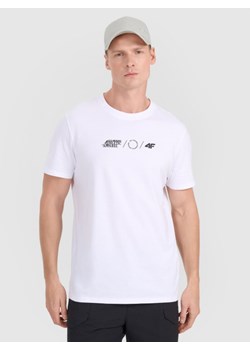 Męski t-shirt z nadrukiem 4F 4FRSS25TTSHM2847 - biały ze sklepu Sportstylestory.com w kategorii T-shirty męskie - zdjęcie 180442420