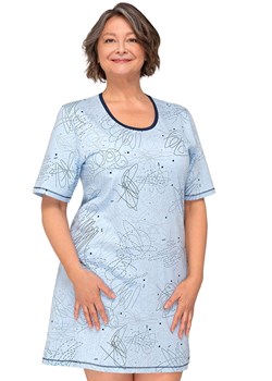 Bawełniana koszula nocna Zuza I 253 22, Kolor niebieski-wzór, Rozmiar 2XL, MARTEL - id: 205021 - marki Martel - 180445344 Bawełniana koszula nocna Zuza I 253 22, Kolor niebieski-wzór, Rozmiar 2XL, MARTEL ze sklepu Intymna w kategorii Koszule nocne - zdjęcie 180445344