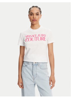Versace Jeans Couture T-Shirt 78HAHE05 Biały Regular Fit ze sklepu MODIVO w kategorii Bluzki damskie - zdjęcie 180446220