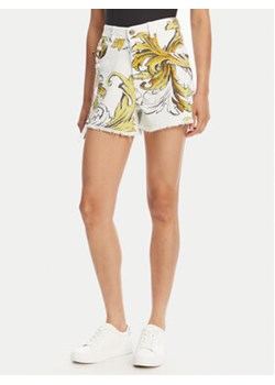Versace Jeans Couture Szorty jeansowe 78HAD51B Biały Straight Fit ze sklepu MODIVO w kategorii Szorty - zdjęcie 180446493