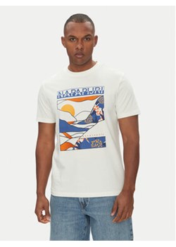 Napapijri T-Shirt S-Valdor NP0A4IE6 Écru Regular Fit ze sklepu MODIVO w kategorii T-shirty męskie - zdjęcie 180446554