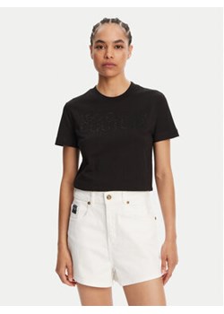 Versace Jeans Couture T-Shirt 78HAHS04 Czarny Regular Fit ze sklepu MODIVO w kategorii Bluzki damskie - zdjęcie 180446943