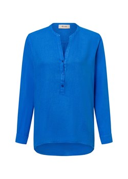MOS MOSH Lniana bluzka damska - MMDanna Kobiety len niebieski jednolity ze sklepu vangraaf w kategorii Bluzki damskie - zdjęcie 180447160