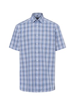 Andrew James Koszula męska - non-iron Mężczyźni Regular Fit Bawełna niebieski w kratkę ze sklepu vangraaf w kategorii Koszule męskie - zdjęcie 180447213