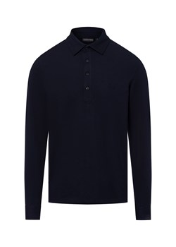 Finshley & Harding Męska koszulka polo Mężczyźni Bawełna granatowy jednolity ze sklepu vangraaf w kategorii T-shirty męskie - zdjęcie 180447294