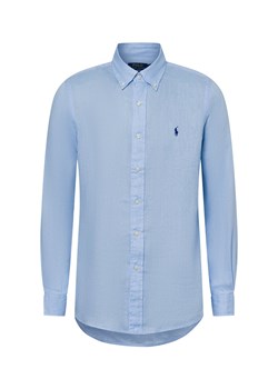 Polo Ralph Lauren Męska koszula lniana na co dzień Mężczyźni Modern Fit len błękit królewski jednolity ze sklepu vangraaf w kategorii Koszule męskie - zdjęcie 180447332
