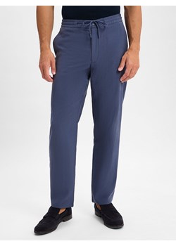 Finshley & Harding London Męskie spodnie materiałowe - Cross Mężczyźni granatowy jednolity ze sklepu vangraaf w kategorii Spodnie męskie - zdjęcie 180447580