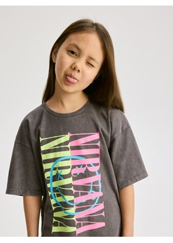 Reserved - T-shirt Nirvana - ciemnoszary ze sklepu Reserved w kategorii Bluzki dziewczęce - zdjęcie 180447984