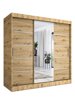 Szafa przesuwna 200 cm dąb artisan - Marmos 6X ze sklepu Edinos.pl w kategorii Szafy - zdjęcie 180449281