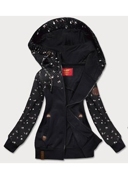 Bluza damska z kwiatuszkami czarna (AMG828) ze sklepu goodlookin.pl w kategorii Bluzy damskie - zdjęcie 180449372