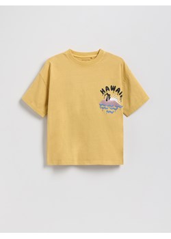 Reserved - T-shirt oversize z nadrukiem - kremowy ze sklepu Reserved w kategorii T-shirty chłopięce - zdjęcie 180449511