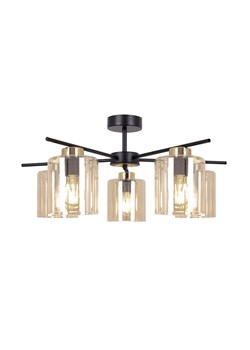 Lampa sufitowa z pięcioma kloszami beżowa C7-D56 ze sklepu Edinos.pl w kategorii Lampy sufitowe - zdjęcie 180449623
