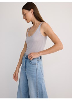 Reserved - Top z lyocellu i wełny - jasnoszary ze sklepu Reserved w kategorii Bluzki damskie - zdjęcie 180449711