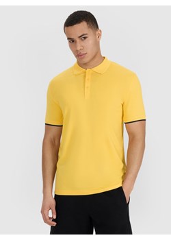 Męska koszulka polo 4F 4FRSS25TPTSM633 - żółta ze sklepu Sportstylestory.com w kategorii T-shirty męskie - zdjęcie 180458733
