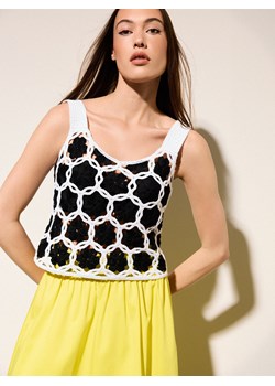 Mohito - Dzianinowy top - biały ze sklepu Mohito w kategorii Bluzki damskie - zdjęcie 180459241