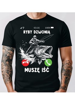 Koszulka RYBY DZWONIĄ MUSZE IŚĆ - koszulka dla wędkarza ze sklepu Time For Fashion w kategorii T-shirty męskie - zdjęcie 180459371