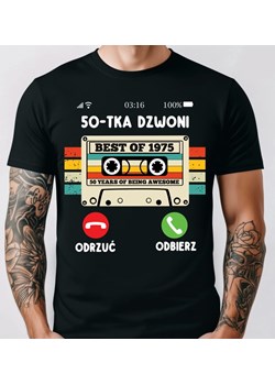 Męska koszulka na 50 urodziny - 50-tka DZWONI ODBIERZ ODRZUĆ ! ze sklepu Time For Fashion w kategorii T-shirty męskie - zdjęcie 180459373