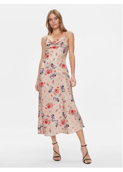 Guess Sukienka koktajlowa W3GK85 WD8G2 Beżowy Regular Fit ze sklepu MODIVO w kategorii Sukienki - zdjęcie 180460583