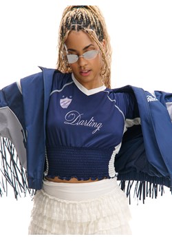Cropp - Bluzka z nadrukiem w sportowym stylu - granatowy ze sklepu Cropp w kategorii Bluzki damskie - zdjęcie 180461793
