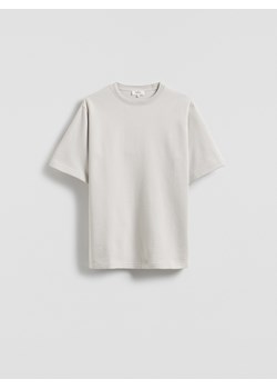 Reserved - Bawełniany t-shirt regular - złamana biel ze sklepu Reserved w kategorii T-shirty męskie - zdjęcie 180461904
